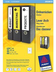 AVERY Zweckform Ordnerrücken-Etiketten L4767-100 breit/kurz blau 400 Stück