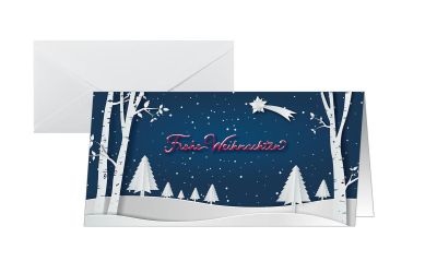 SIGEL Weihnachtskarten Pop-up DS087 winter landscape DIN lang 25 Stück 