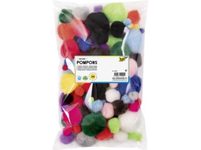 folia Pompons 100 Stück 10 - 50 mm farbig sortiert