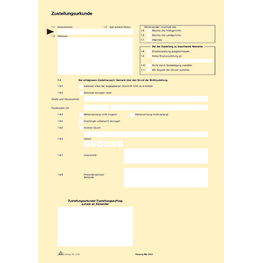 RNK Zustellungsurkunde 2046 DIN A4 2Seiten 80g