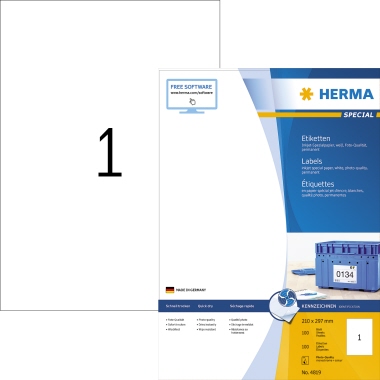 HERMA Etikett Special 4819 210x297mm weiß 100 Stück