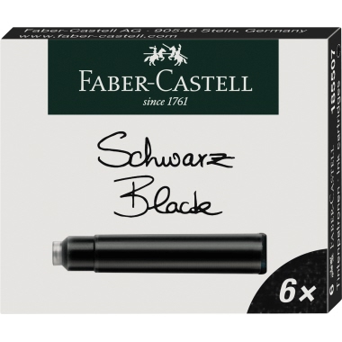Faber-Castell Tintenpatronen 185507 Standard schwarz 6 Stück