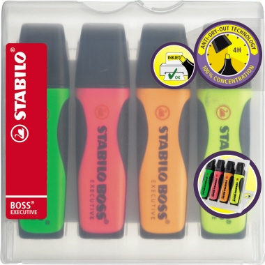 STABILO Textmarker BOSS EXECUTIVE 73/4 2-5mm sortiert 4 Stück