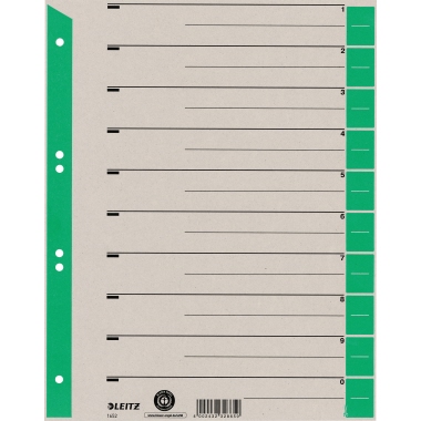 LEITZ Trennblätter 1652-00-55 grün DIN A4 100