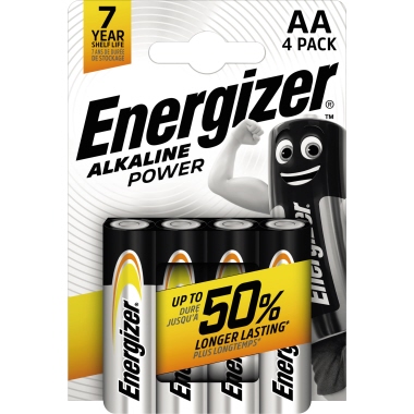 Energizer Batterie Alkaline Power E300132900 AA Mignon 4 Stück