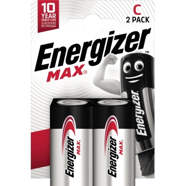 Energizer Batterie Max Alkaline E302306700 C/Baby/LR14 2 Stück