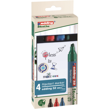 edding Flipchartmarker 32 EcoLine 4-32-4 1,5-3mm sortiert 4 Stück