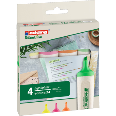 edding Textmarker Highlighter 24 EcoLine 4-24-4 sortiert 4 Stück