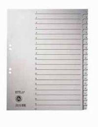 Leitz 1234-85 Papierregister Zahlen 1-20 grau