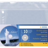 HERMA CD/DVD Hülle 7686 145x135mm PP transparent 5 Stück