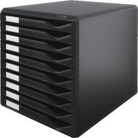 LEITZ Schubladenbox 5294-00-95, schwarz/schwarz, 10 Schübe, 291x190x352mm