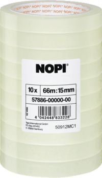 Nopi Klebefilm 57886 transparent 15 mm x 66 m 10 Rollen