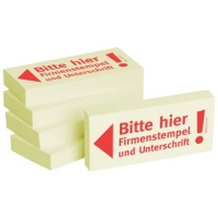 BIZSTIX Haftnotizen Bitte hier Firmenstempel und Unterschrift 75 x 35 mm 5 x 100 Blatt