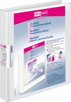 VELOFLEX Präsentationsringbuch neutral DIN A4 2-Ring 25 mm weiß mit Niederhalter