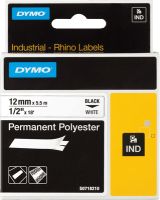 DYMO Rhino Beschriftungsband S0718210/18483 12 mm x 5,5 m schwarz auf weiß