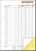 sigel Kassenabrechnung/KG428, weiß+gelb, mit Blaupapier, A4 hoch, 2x50Blatt