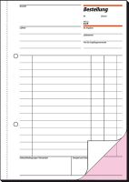 sigel Bestellung /Be525, weiß+rosa, mit Blaupapier, A5 hoch, Inh. 2 x 50 Blatt