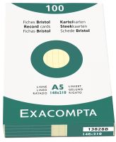 EXCACOMPTA Karteikarten, liniert/13828B, gelb, A5, Inh. 100