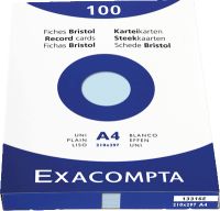 EXCACOMPTA Karteikarten, blanko/13316E, blau, A4, Inh. 100