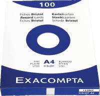 EXCACOMPTA Karteikarten, blanko/13306E, weiß, A4, Inh. 100