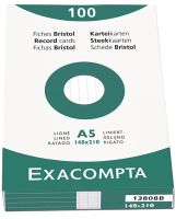 EXCACOMPTA Karteikarten, liniert/13808B, weiß, A5, Inh. 100