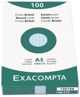 EXCACOMPTA Karteikarten, liniert/13818B, blau, A5, Inh. 100