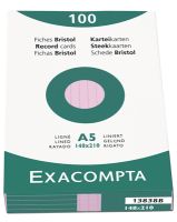 EXCACOMPTA Karteikarten, liniert/13838B, rosa, A5, Inh. 100