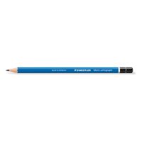 STAEDTLER Bleistift Mars Lumograph 100-F 17,5cm F Schaft blau