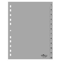 DURABLE Ordnerregister 651210 für A4 1-12 12tlg geprägte Taben