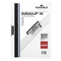 DURABLE Klemmmappe DURACLIP 30 220002 DIN A4 Hartfolie weiß