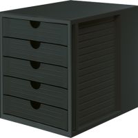 HAN Schubladenbox KARMA 14508-13 5Schubfächer Recycling öko-schwarz