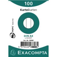 Exacompta Karteikarte 3808B DIN A8 liniert weiß 100 Stück