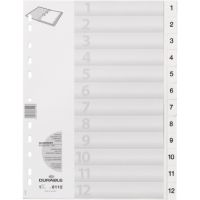 DURABLE Ordnerregister 611202 DIN A4 1-12 geprägte Taben weiß