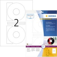 HERMA CD/DVD-Etikett 8900 116mm glänzend weiß 20 Stück
