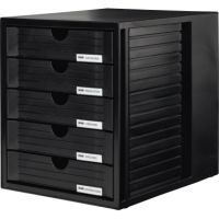 HAN Schubladenbox Systembox 1450-13 DIN C4 5Schubfächer schwarz