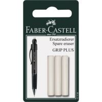 Faber-Castell Ersatzradierer 131598 für GRIP-PLUS 1307 weiß 3 Stück