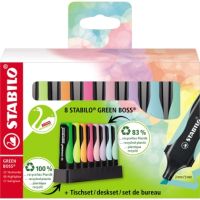 STABILO Textmarker GREEN BOSS 6070/08-5 sort. 8St. +Tischset