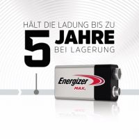 Energizer Batterie Max Alkaline 9V/E-Block/6LR61 2 Stück