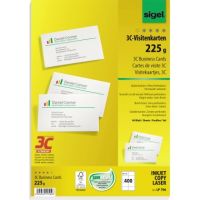 SIGEL Visitenkarte 3C LP796 85x55mm 225g weiß 400 Stück