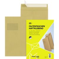 MAILmedia Faltentasche 30002484 C4 haftklebend mit Fenster 20mmFalte br 25 Stück