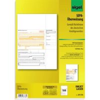 SIGEL Überweisung ZV570 DIN A4 für InkJet/Laser-Drucker 100 Blatt