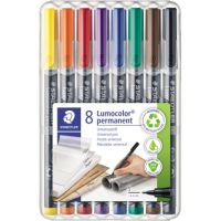 STAEDTLER Folienstift Lumocolor 313 WP8 permanent S superfein 0,4mm sortiert 8 Stück