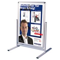 Franken Kundenstopper Outdoor BS1302 DIN A1 Außenbereich silber