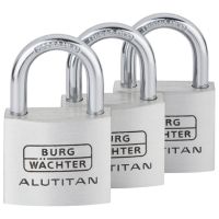 BURG-WÄCHTER Vorhängeschloss-Set Alutitan TRIO 770 40 Inh. 3 Stück