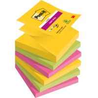 Post-it Haftnotiz Super Sticky Z- Notes R3306SR 76x76mm sort 6 St./Pa